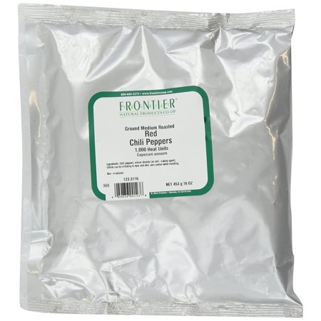 Frontier Chili Peppers Ground, Medium Roasted Powder, 16 Ounce Bags (Pack of 2)