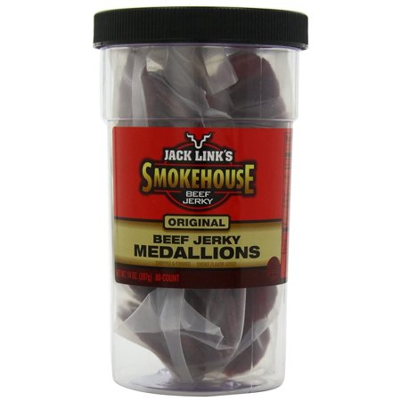 Jack Link’s Smokehouse Beef Jerky Medallions, Original, 14 Oz. – Great Everyday Snack, 10g of Protein and 100 Calories per Serving, Made with 100%