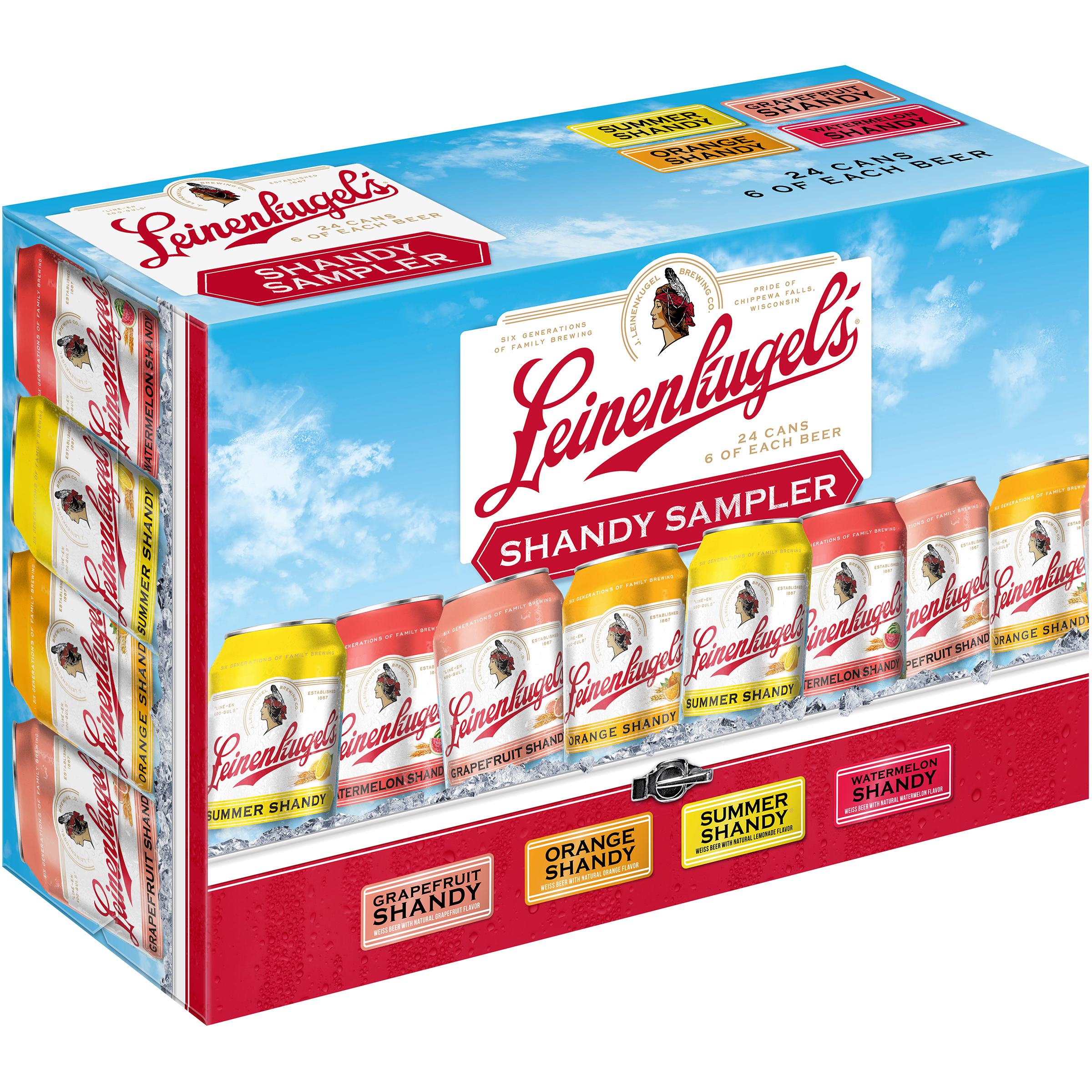 Leinenkugel's Shandy Sampler, Variety Pack, 24 Pack, 12 Fl. Oz. Cans, 4.2% ABV