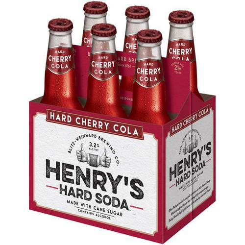 Henry's Hard Cherry Cola Hard Soda, 6 Pack, 12 Fl. Oz. Bottles, 4.2% ABV