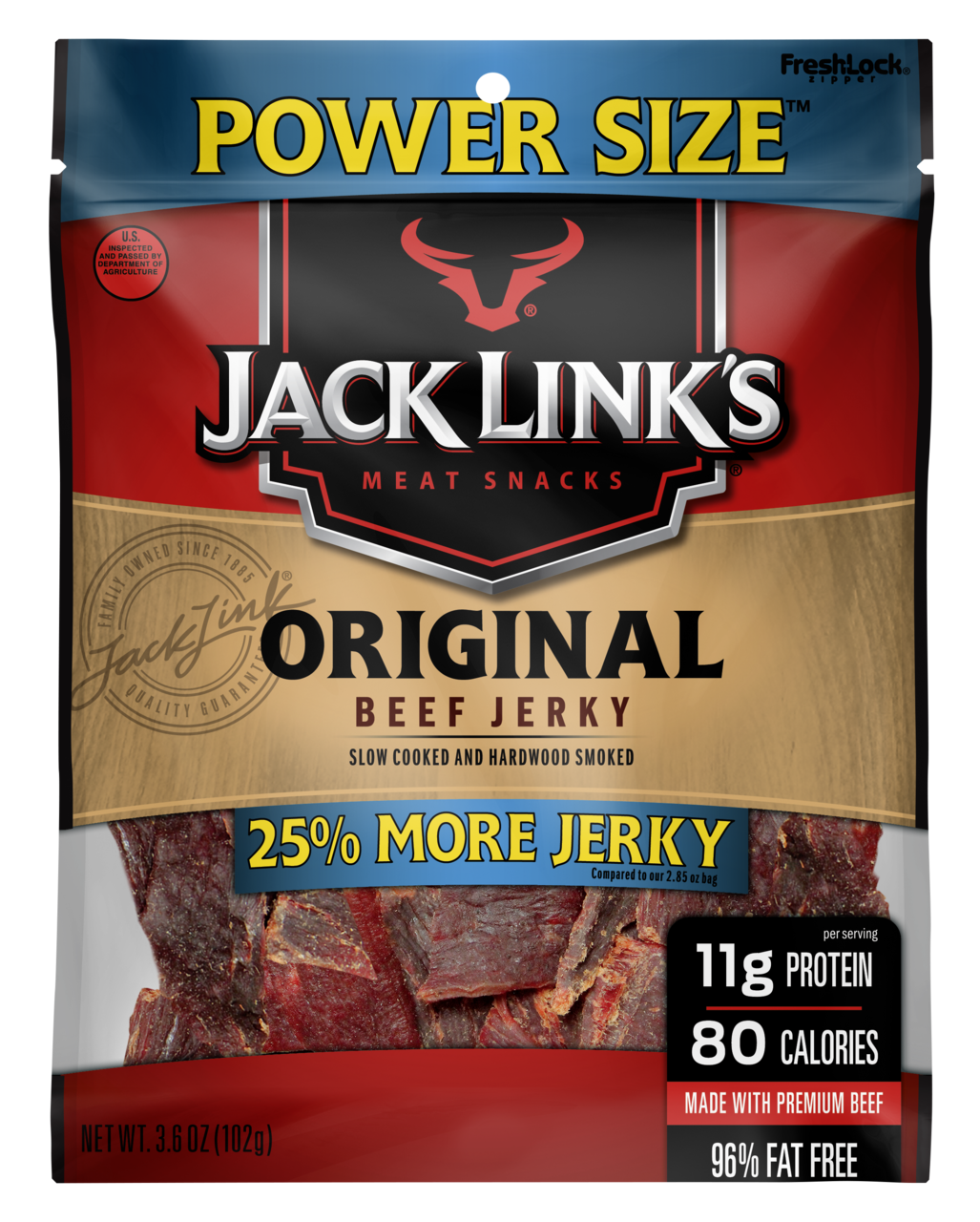 Jack Links Beef Jerky, Original, 3.6oz