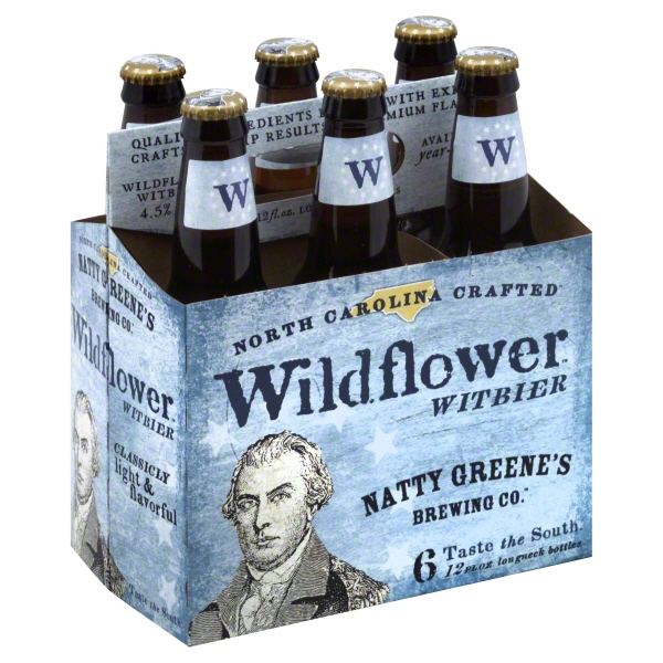 Natty Greene's Wildflower Wibier, 6 Pack, 12 Fl Oz Bottles