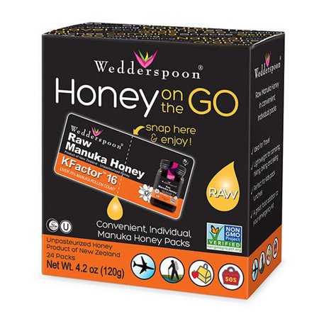 Wedderspoon Organic Manuka KFactor 16 Honey OnTheGo 24 0.2oz Trvl PACK 233528 OC
