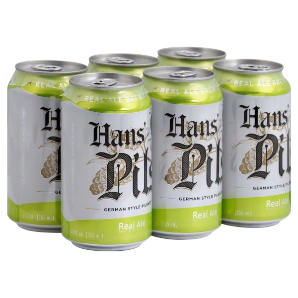 Real Ale Hans Pils Beer, 6 Pack, 12 Fl Oz
