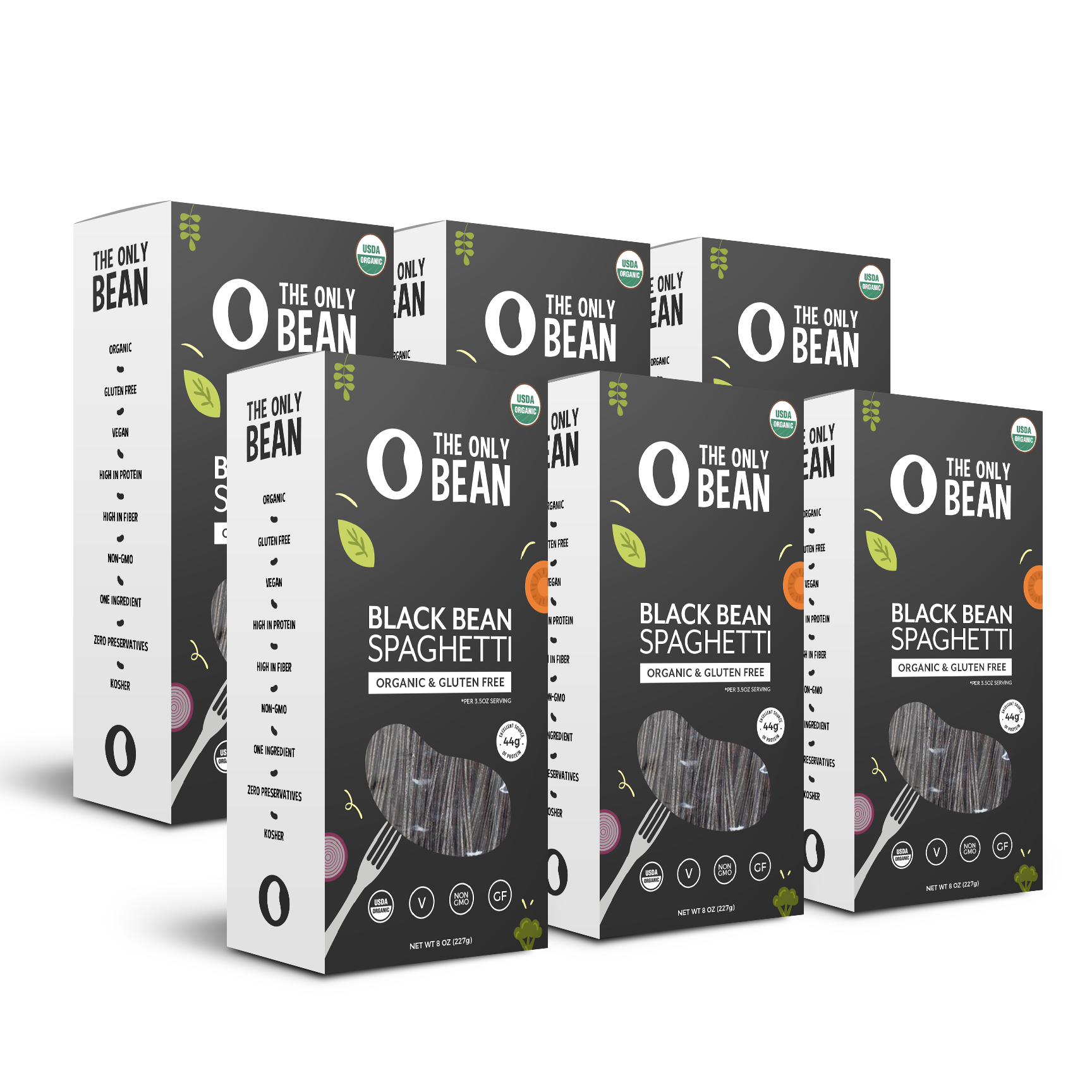 The Only Bean - Organic Black Bean Spaghetti Pasta - High Protein  Keto Friendly  Gluten-Free  Vegan  Non-GMO  Kosher  Low Carb  Plant-Based Bean Nood