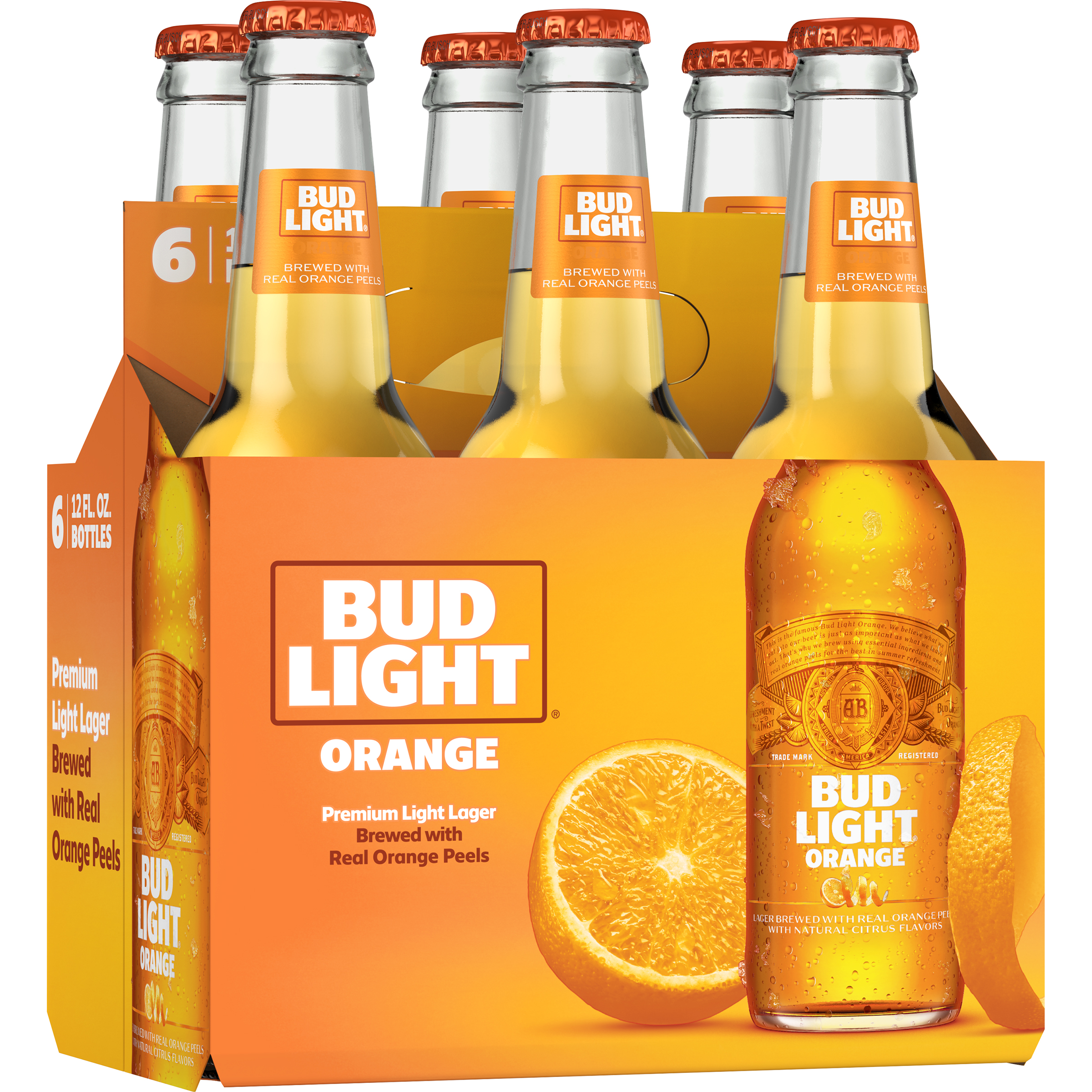 Bud Light Orange Lager - Beer - 6x 12oz Bottles