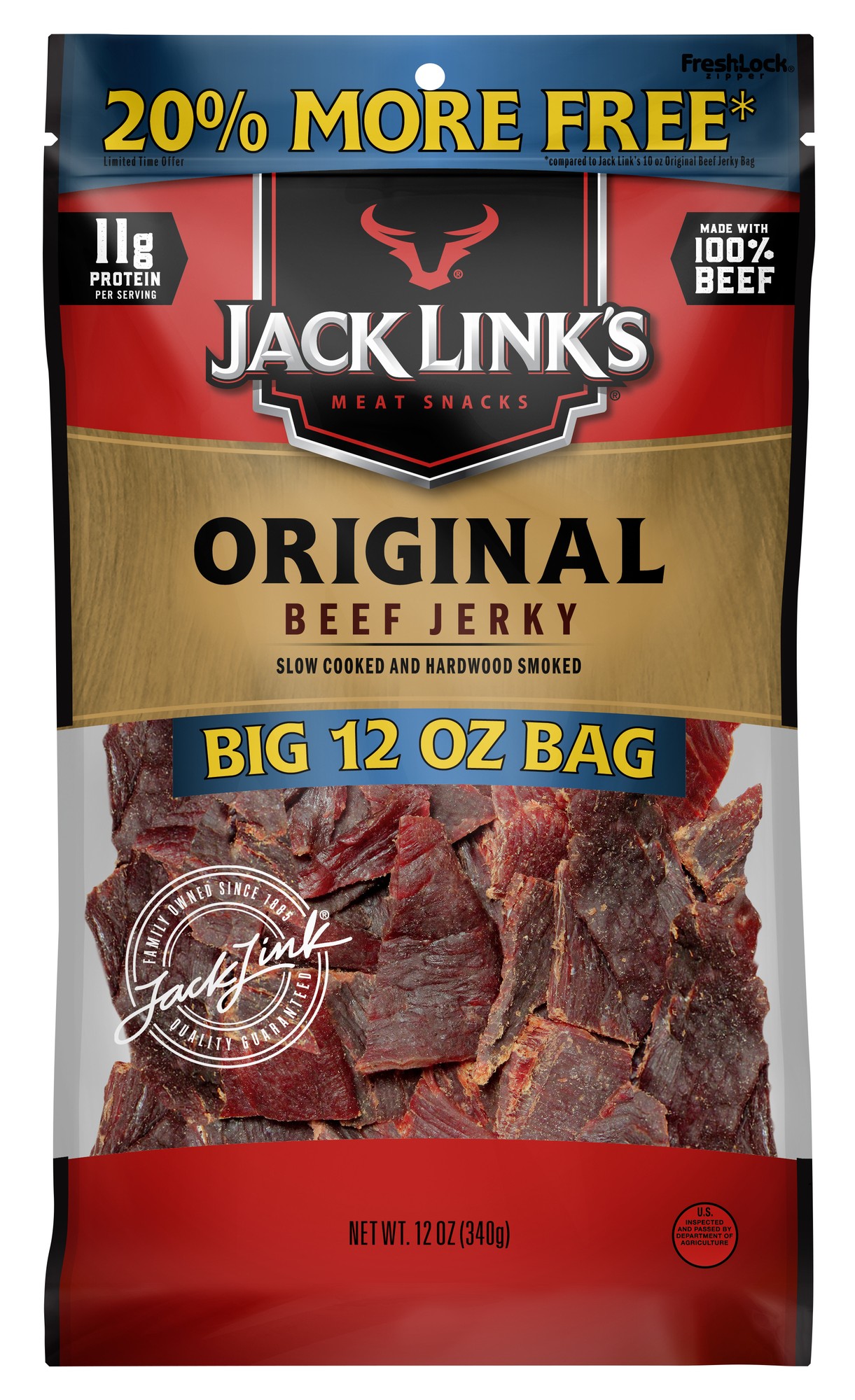 Jack Link's Beef Jerky Bonus Bag, Original, 12oz