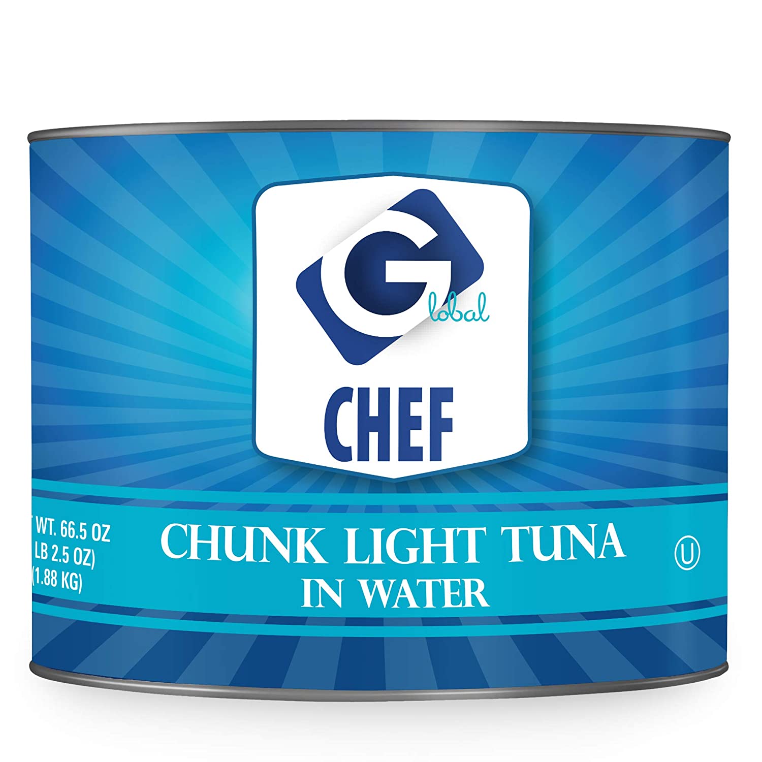 Global Chef - Chunk Light Tuna in Water - 66oz (4 Pounds) - Jumbo Size