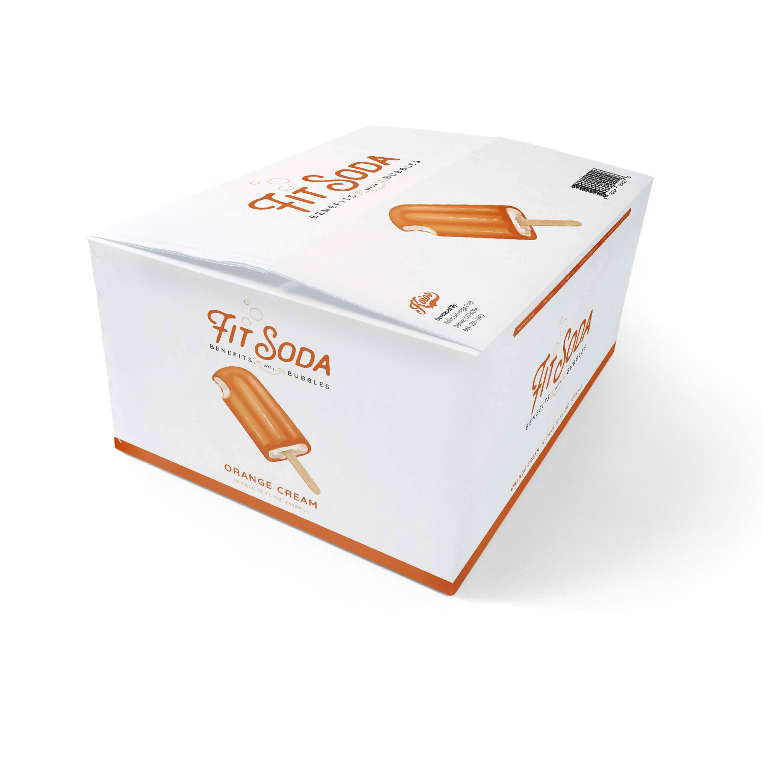 KOIOS Beverage Corp - Fit Soda - Orange Cream - BCAAs, Sugar-Free, Caffeine-Free, Zero Calories, 12 Fl Oz Cans (12-Pack)