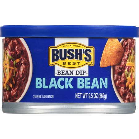 Bush S Black Bean Dip  Black Bean Dip with Poblano Chilies & Bacon Flavor  9 Oz