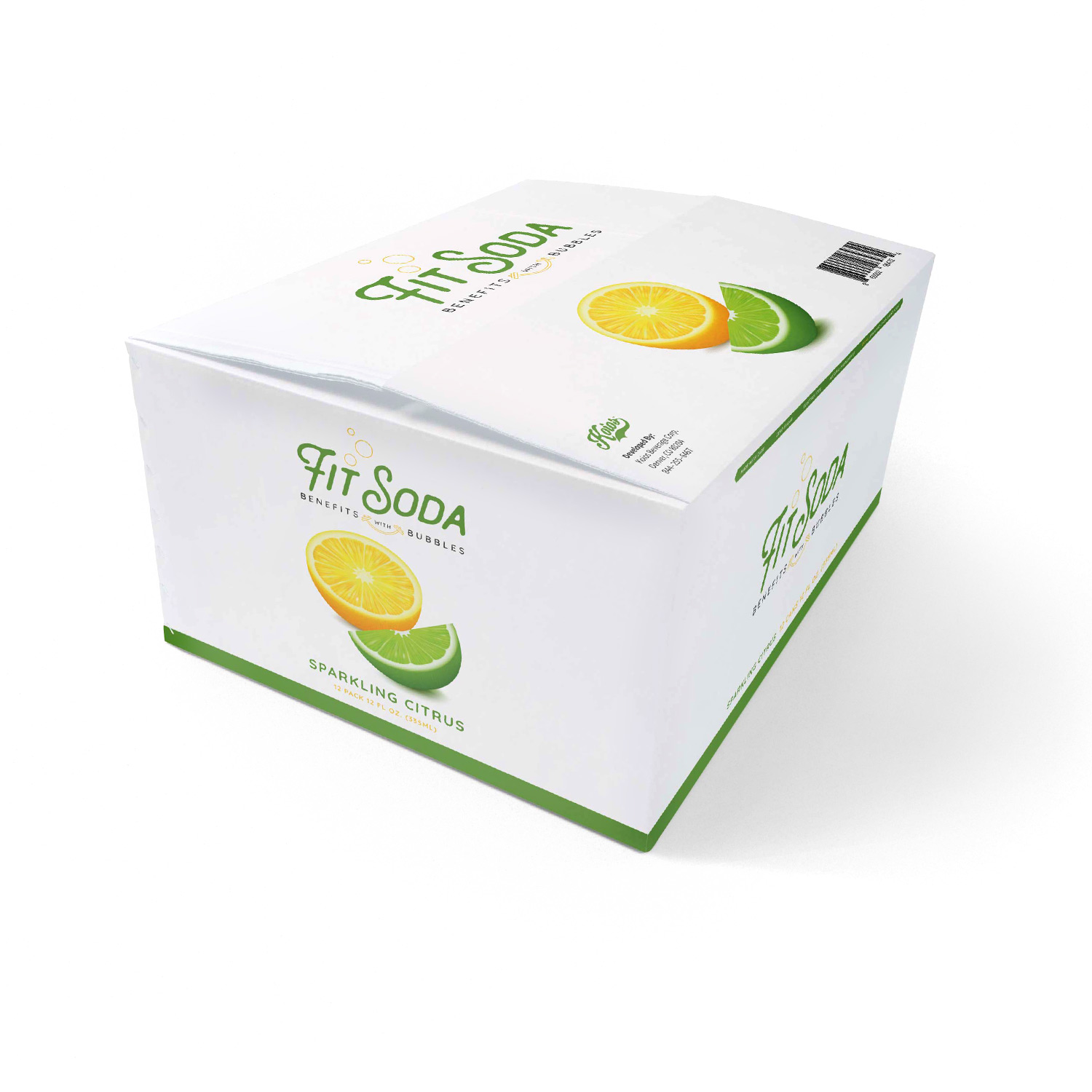 KOIOS Beverage Corp - Fit Soda - Sparkling Citrus - BCAAs, Sugar-Free, Caffeine-Free, Zero Calories 12 Fl Oz Cans (12-Pack)