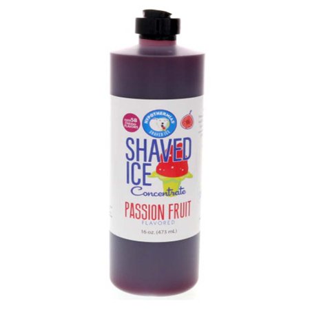 Passion Fruit Shaved Ice Unsweetened Flavor Concentrate 16 Fl Oz Size (make 4 Gallons Syrup When Mixed with Sugar and Water)