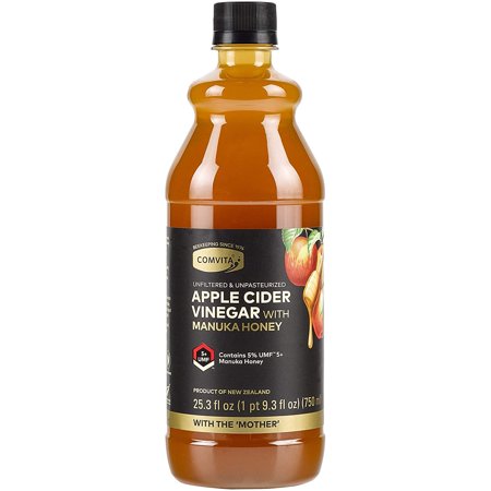 Comvita Apple Cider Vinegar with UMF 5+ Manuka Honey I Cold Pressed, Non-GMO Honeycrisp Apples from New Zealand I Unfiltered, Unpasteurized I 25.3 Oz