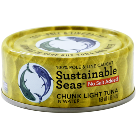 Sustainable Seas No Salt Added Chunk Light Tuna in Water, 5 OZ