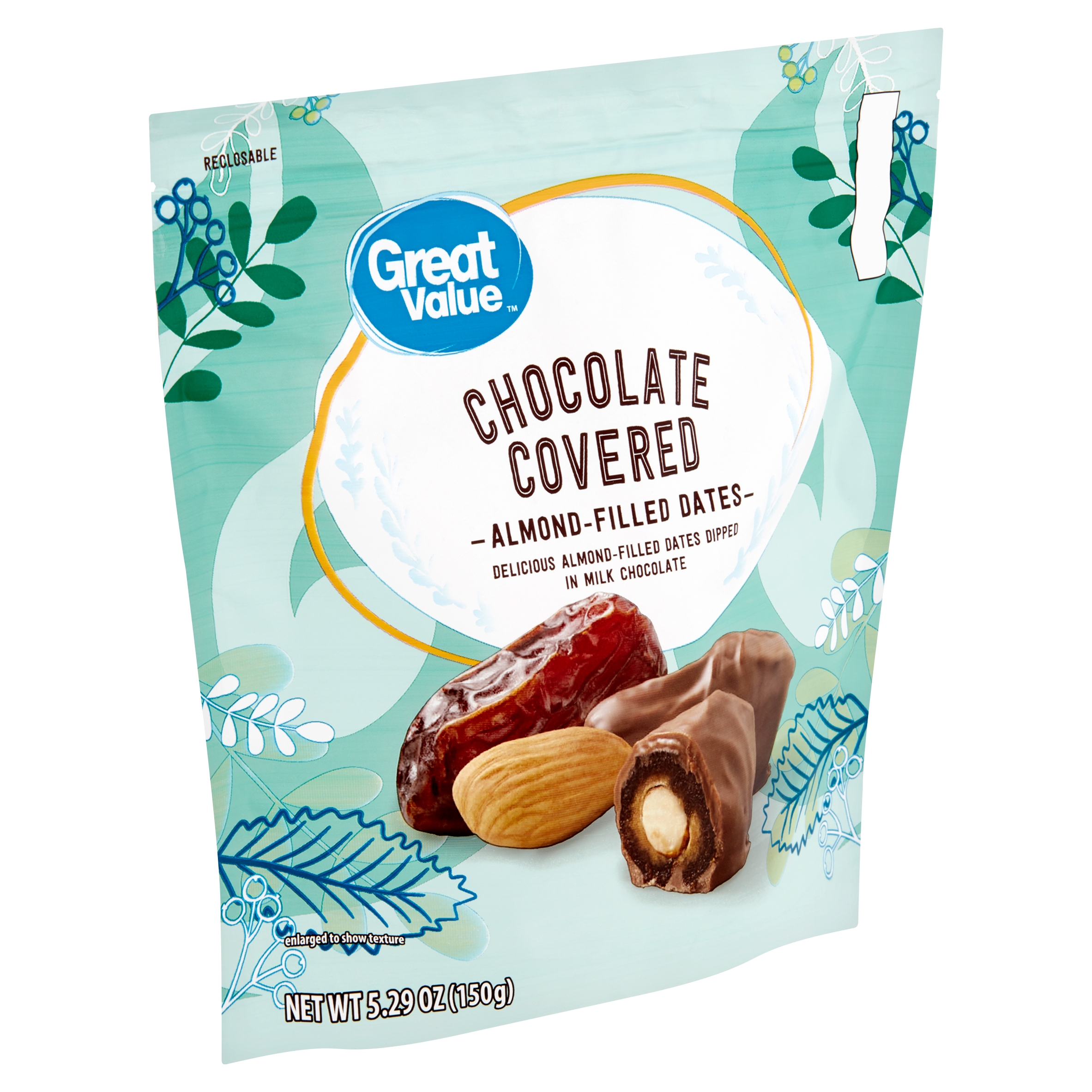 CHOCOLATE COVERED ALMOND-FILLED DATES DIPPED IN MILK CHOCOLATE, CHOCOLATE
