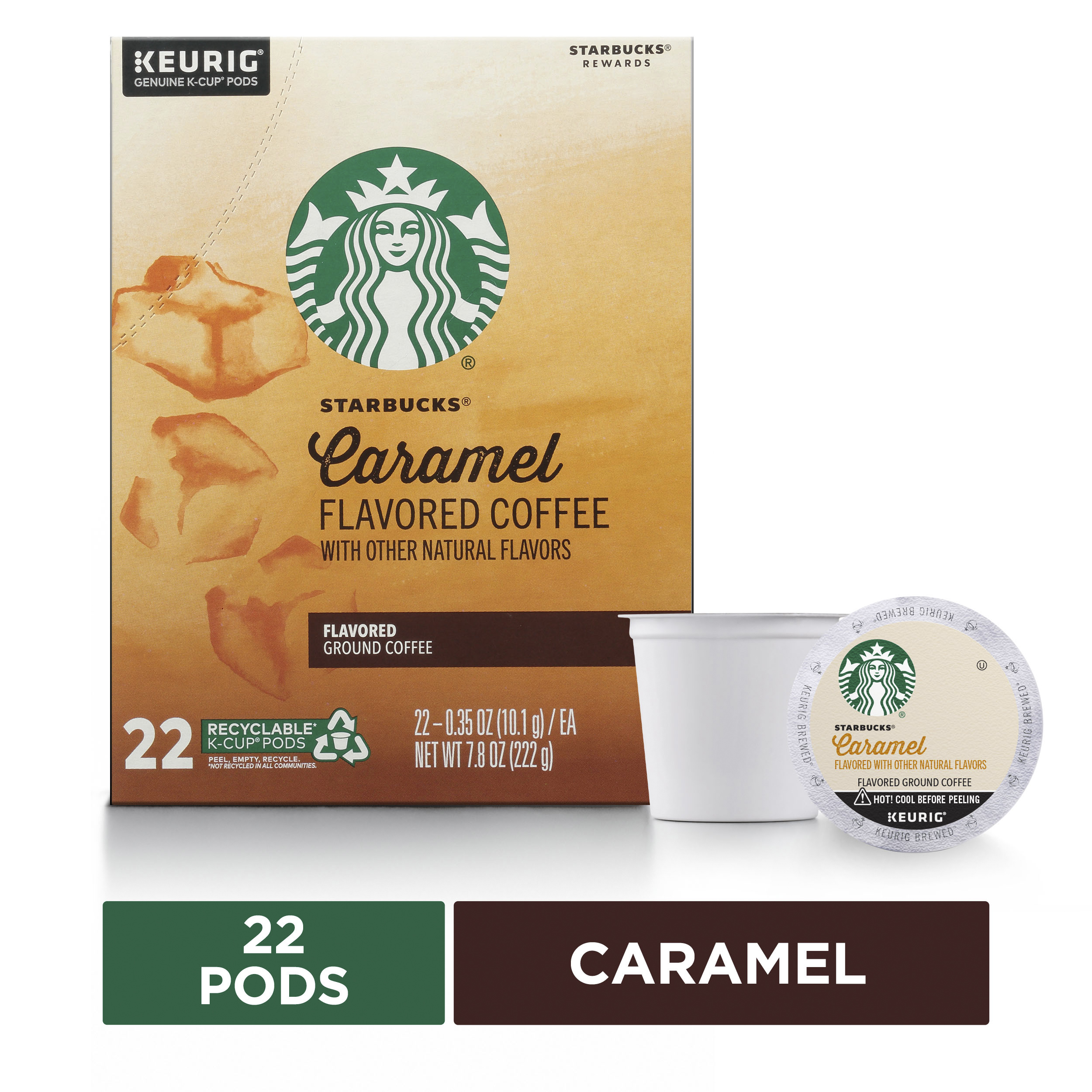 Starbucks Caramel Flavored Light Roast Keurig K-Cup Coffee Pods - 22ct
