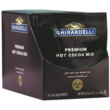 Ghirardelli Premium Hot Cocoa Envelopes, Double Chocolate, 1.5-Ounce (Pack of 15)