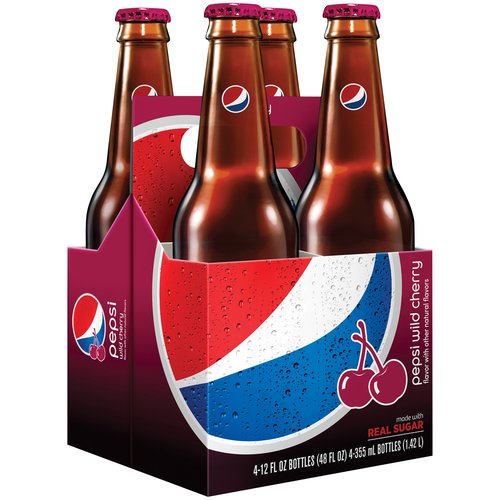 Pepsi Wild Cherry Flavored Soda, 12 Fl. Oz., 4 Count