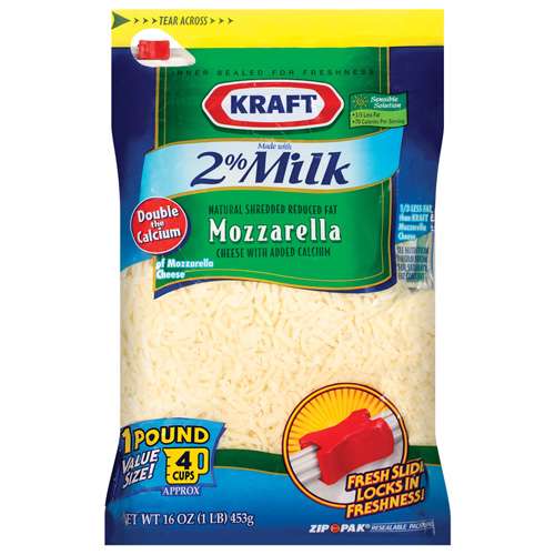 Kraft 2% Milk Shredded Mozzarella Cheese 16 Oz (453g)
