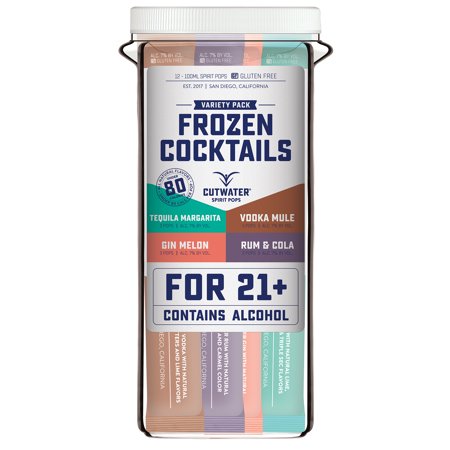 Cutwater Spirits Frozen Cocktails Spirit Pops Variety Pack Ready-to-drink - 12x 100ml Pouches