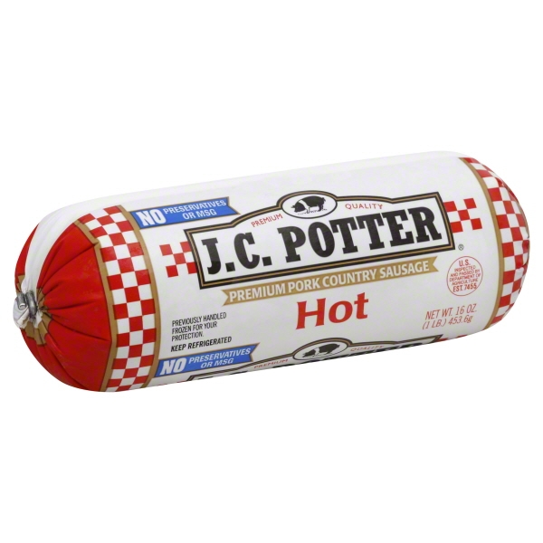 FODMAPs, Gluten & More J.C. Potter Hot Premium Pork Country Sausage