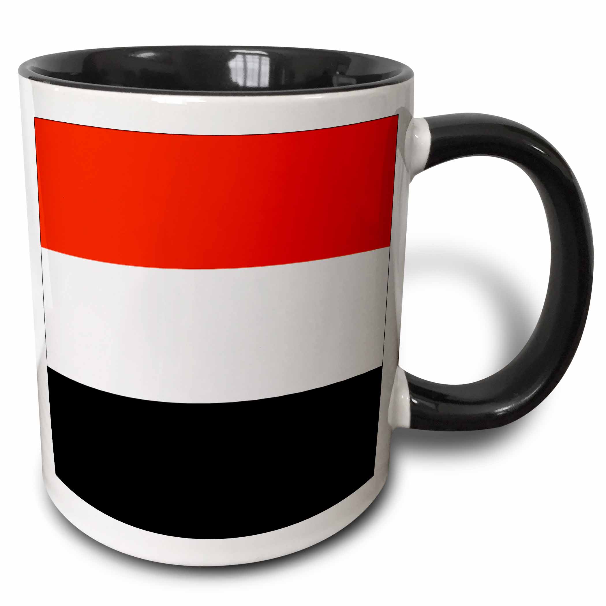Yemen Flag 11oz Two-Tone Black Mug Mug-31610-4