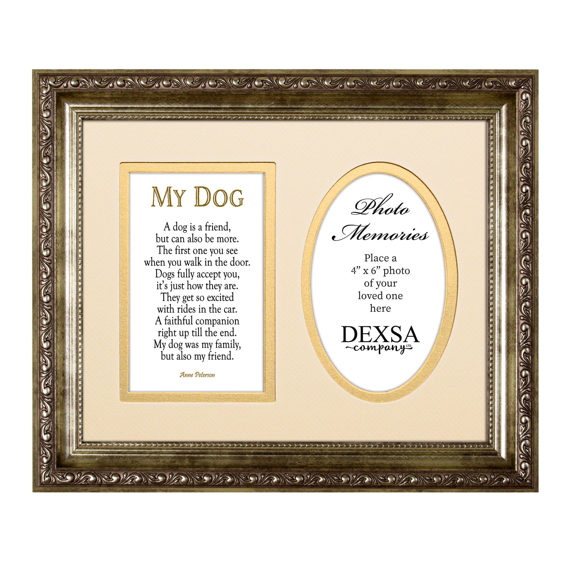 My Dog Frame Plaque with Easel and Hanger 10 Inches X 12 Inches - Holds a 4x6 Photo