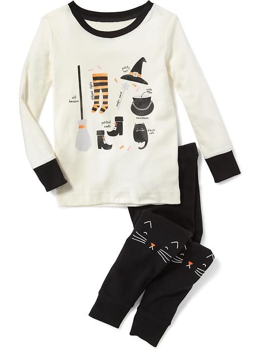 Old Navy Baby Witch Essentials Graphic Sleep Set for Toddler & Baby Creme De La Creme Size 6-12 M