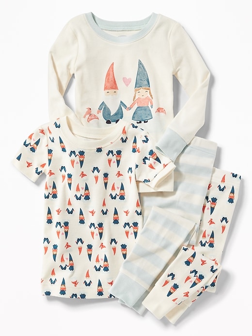 Old Navy Baby Gnomes-Graphic 4-Piece Sleep Set for Toddler & Baby Creme De La Creme Size 5T