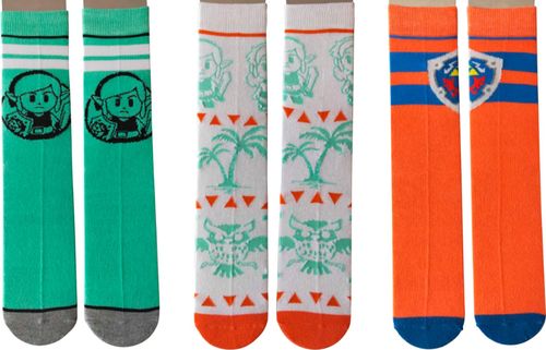 Legend of Zelda Link S Awakening Casual Crew Socks 3 Pack [Bioworld]