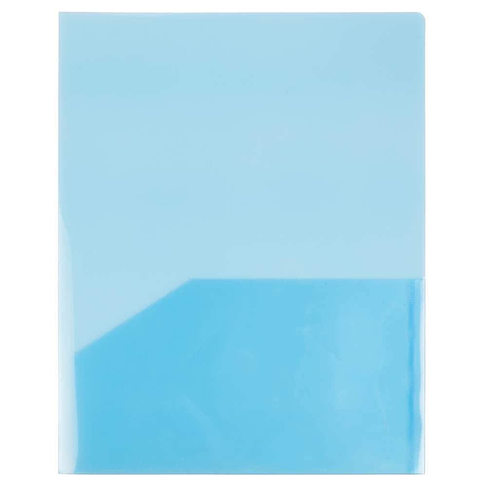 JAM PaperMD – Chemise En Plastique Standard Transparent à Deux Pochettes, 9 X 12 Po, Bleu, 108/boîte, 108 Par Boîte