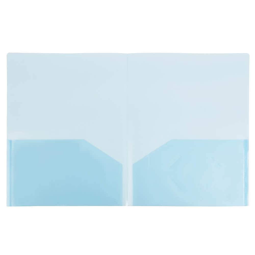 JAM PaperMD – Chemise En Plastique Standard Transparent à Deux Pochettes, 9 X 12 Po, Bleu, 108/boîte, 108 Par Boîte thumbnail