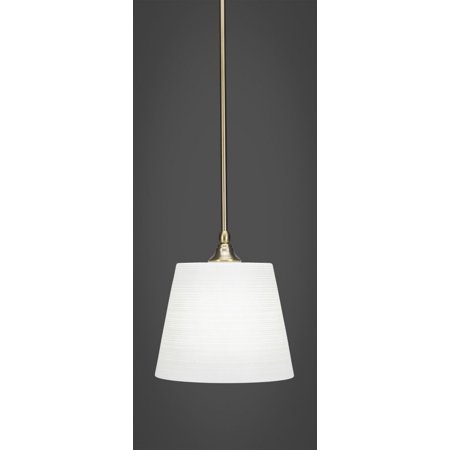23-NAB-4081-Toltec Lighting-Any-One Light Stem Mini Pendant-5.5 Inches Wide by 13.75 Inches High 10 Inch White Matrix Glass New Age Brass Finish