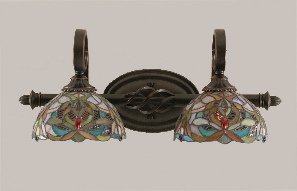 162-DG-9905-Toltec Lighting-Elegante-Two Light Dark Granite Bath Bar-9.5 Inches Wide by 8.5 Inches High Dark Granite Finish with Kaleidoscope Mini