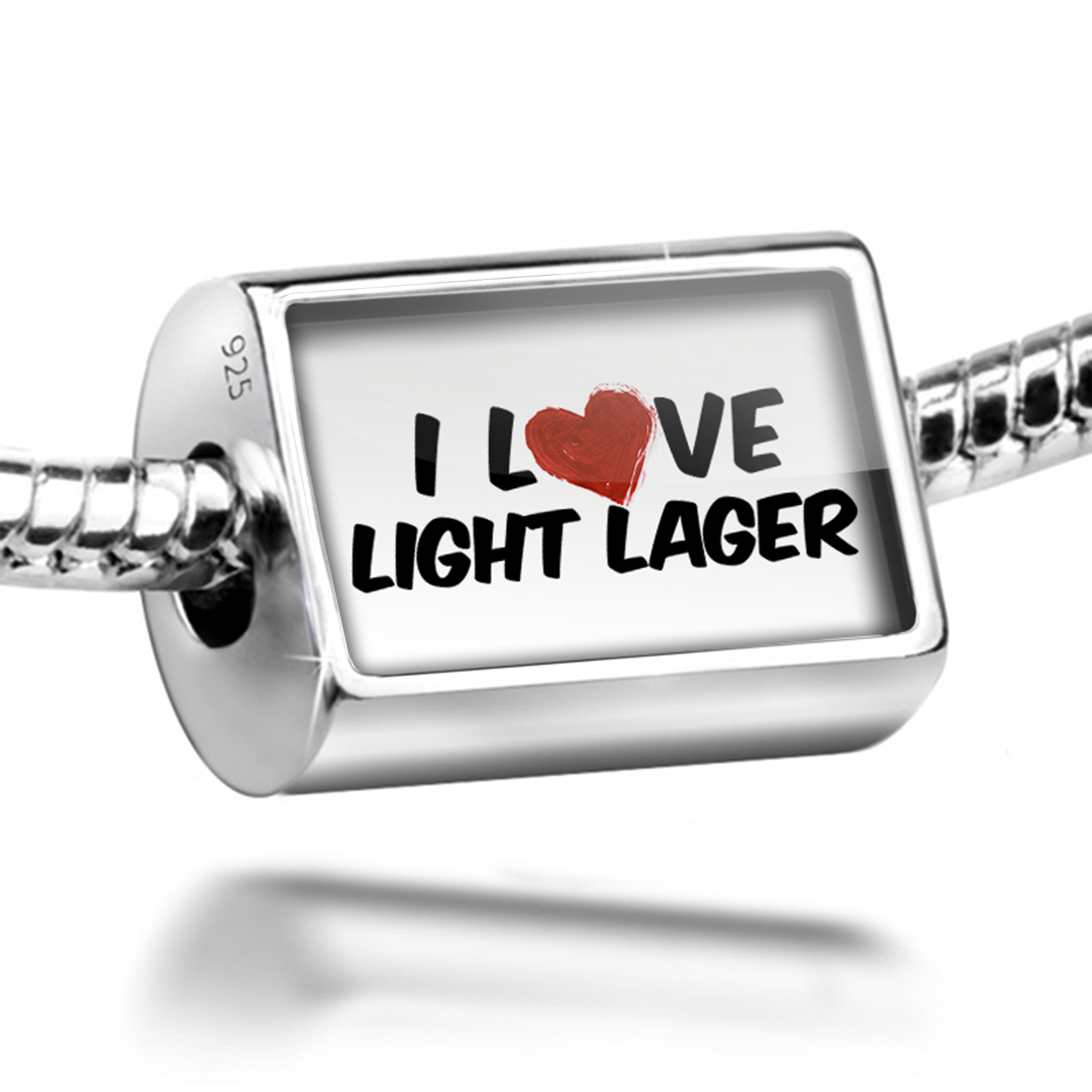 Neonblond Charm I Love Light Lager Beer 925 Sterling Silver Bead