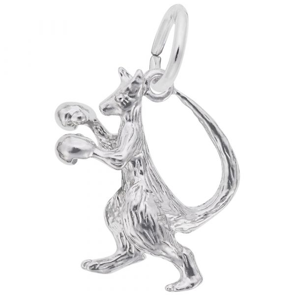 Boxing Kangaroo Charm: Sterling Silver: Animals & Pets: Style 6229 (Rembrandt Charms 2020)  0.67 in X 0.65 in (17.06 Mm X 16.43 Mm)