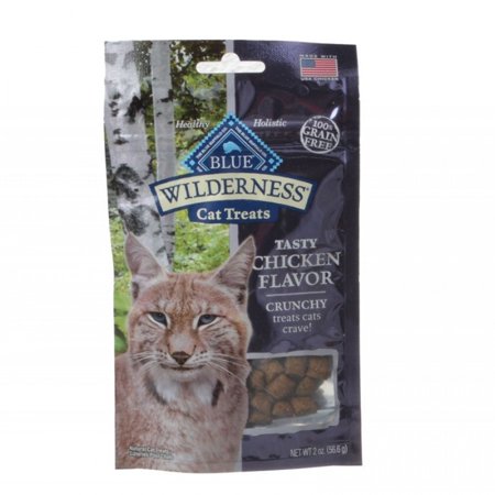 12 Oz (6 X 2 Oz) Blue Buffalo Wilderness Crunchy Cat Treats - Tasty Chicken Flavor