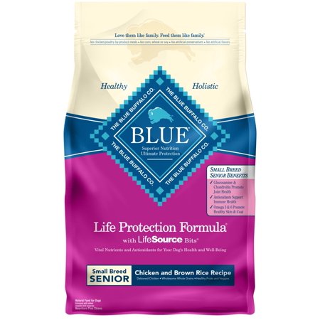 Blue Buffalo Life Protection Formula Small Breed Senior Dog Food – Natural Dry Dog Food for Senior Dogs – Chicken and Brown Rice – 6 Lb. Bag