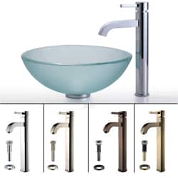 Kraus Glass Vessel Sink, Bathroom Faucet, Pop up Drain, Mounting Ring (Oil Rubbed Bronze)
