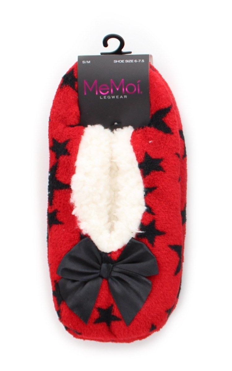 MeMoi Galaxy Sherpa Lined Women's Slippers L Teen Slippers Medium/Large / Red/Black MF5 9303
