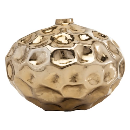 Modern Day Accents Abollado LG Squat Silver Aluminum Table Vase (Gold)
