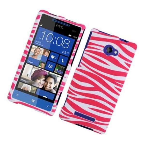 Insten Zebra Rubberized Image Protector Case Cover for HTC Windows Phone 8X/ 6990