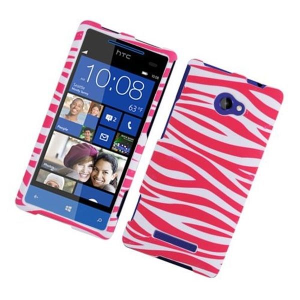 Insten Zebra Rubberized Image Protector Case Cover for HTC Windows Phone 8X/ 6990