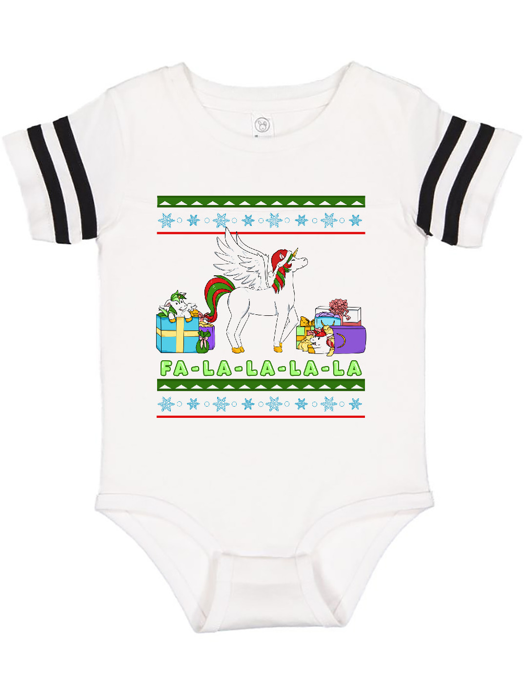 Inktastic Christmas Festive Unicorns Fa-La-La-La-La Gift Baby Boy or Baby Girl Bodysuit