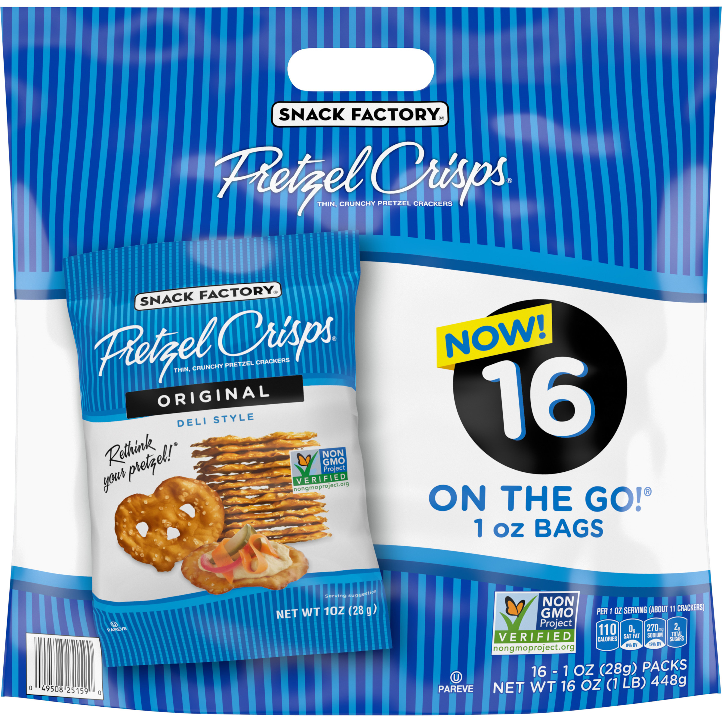 Snack Factory: Pretzel Crisps Variety Pack 16 Count, 16 Oz (2663709)