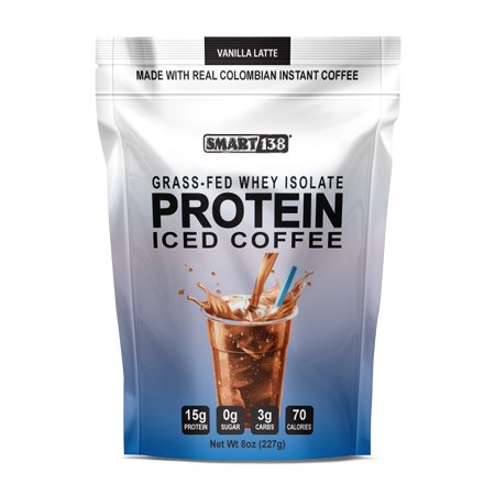 Vanilla Iced Coffee Drink Mix, 15g Protein, Grass-Fed Whey Isolate (99.7% Lactose-Free), Real Colombian Coffee, Sugar-Free, Caffeine Energy