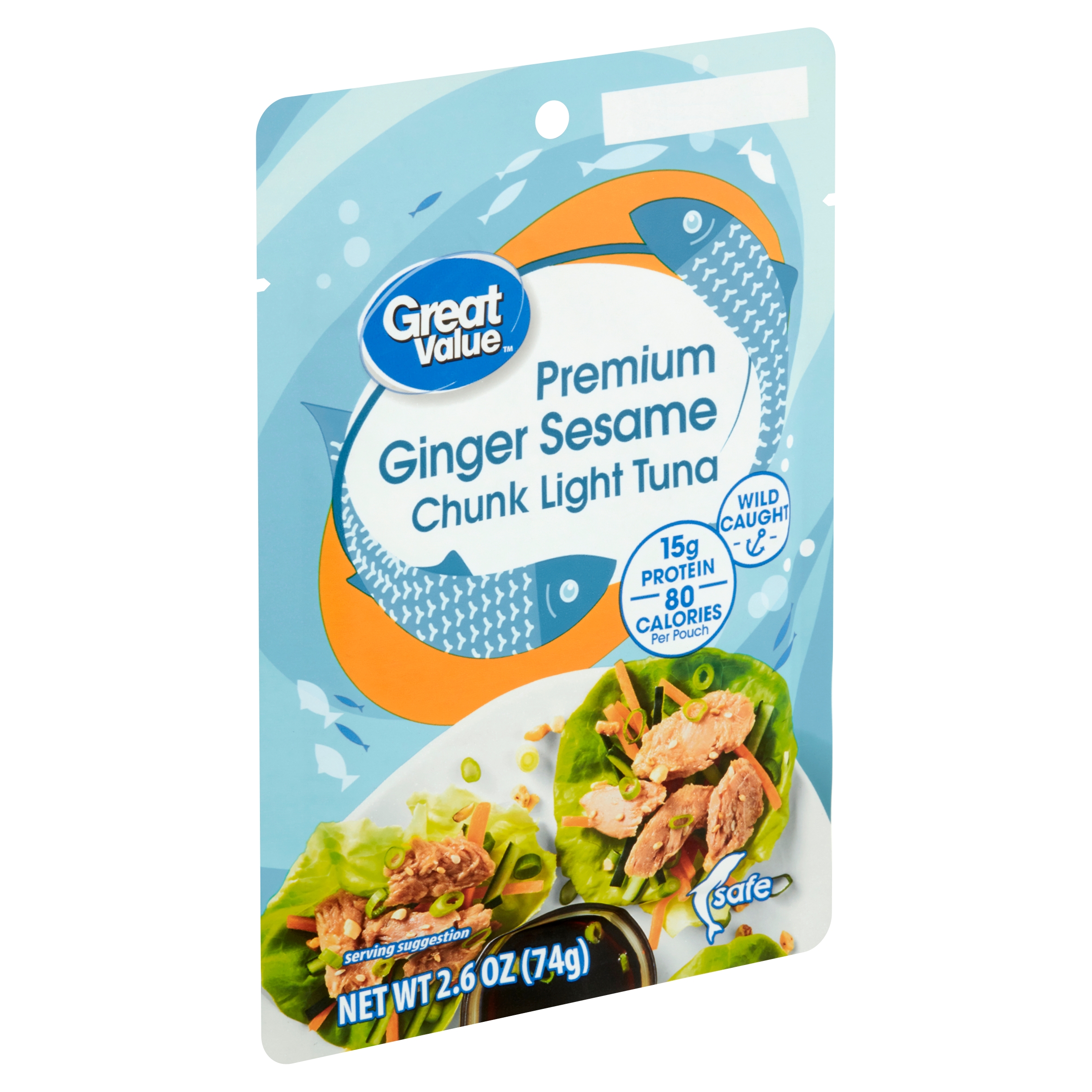 Great Value Premium Ginger Sesame Chunk Light Tuna, 2.6 Oz