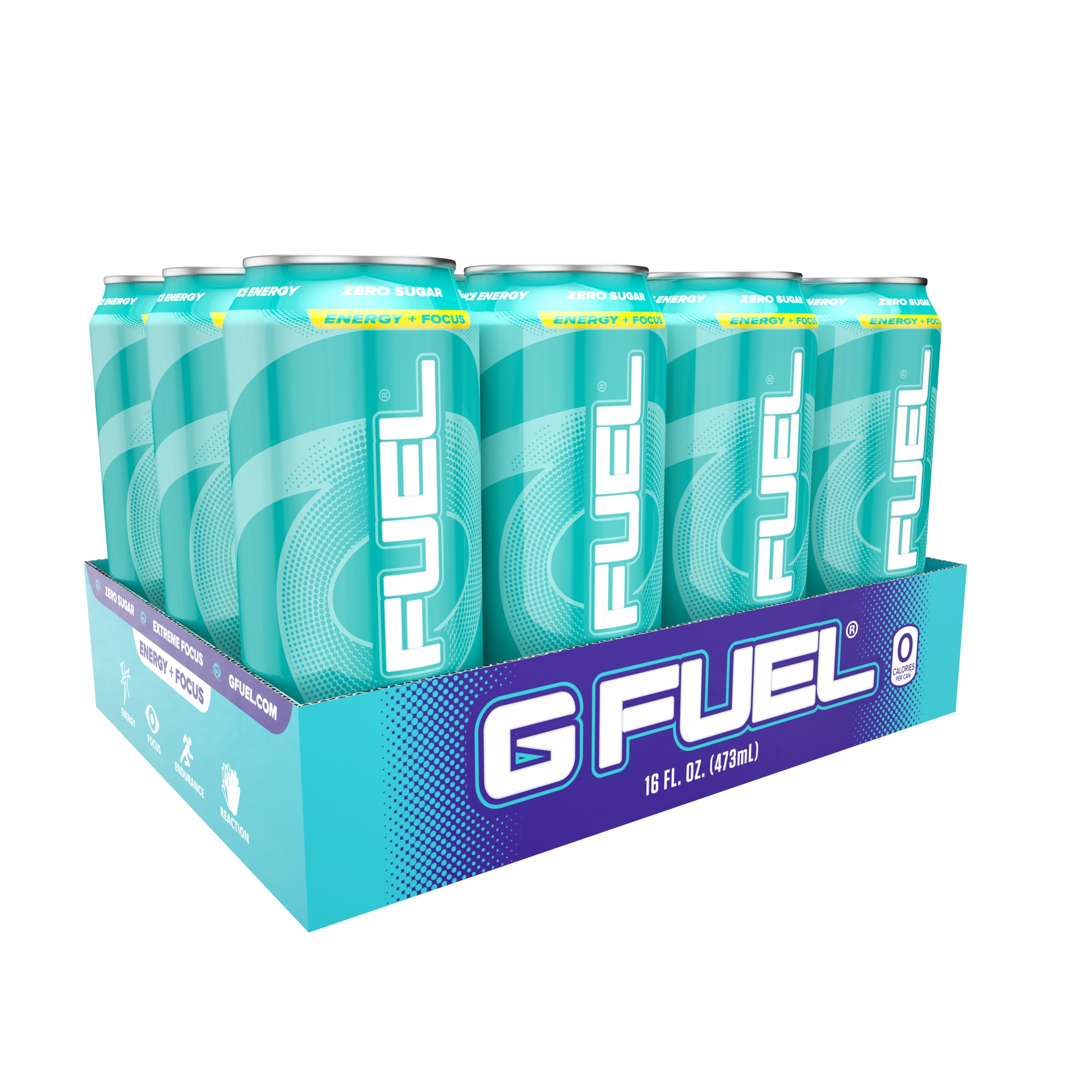 G FUEL Tropical Rain Sugar Free Energy & Endurance Drink, 16 Fl Oz, 12 Count
