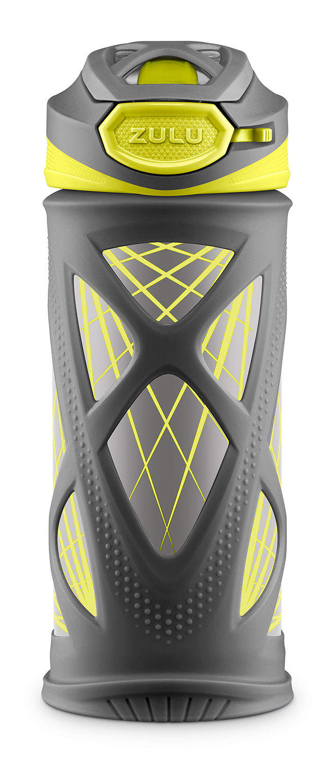 Zulu Echo 12 Fl Oz Kids Stainless Steel Insulated Water Bottle  Dark Grey/Yellow