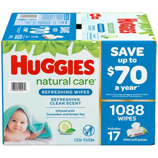 Huggies Wipes - Natural Care - 1088 Ct - 01\28